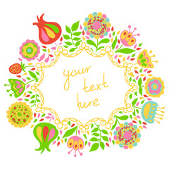 Card for congratulation with flowers