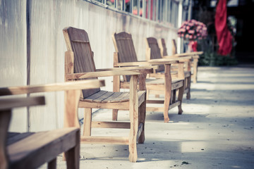 Fototapeta na wymiar Wooden benches