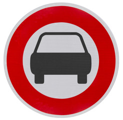 panneau d'interdiction de circuler aux v&eacute;hicules