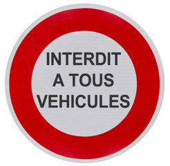 panneau passage interdit à tous véhicules automobiles