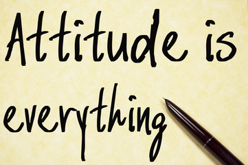 attitude is everything text write on paper