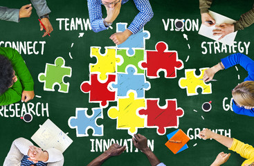 Teamwork Team Connection Strategy Partnership Support Concept