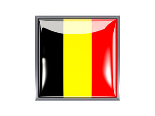 Square icon with flag of belgium