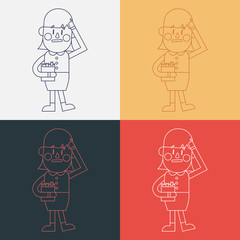 Character illustration design. Businesswoman busy cartoon