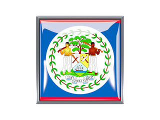 Fototapeta premium Square icon with flag of belize