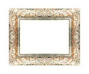 gold picture frame Isolated on white background