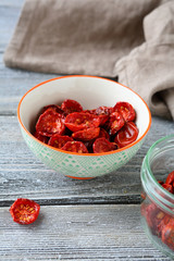 Nutritious sun dried tomatoes in a bowl