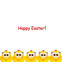 Easter card with little chickens