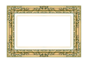 antique picture frame isolated on white background