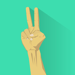 Peace sign with hand