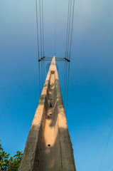 Electrical system transmission lines with the vertical column.