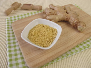 Ingwer Gewürz und Rhizom