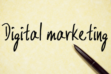 digital marketing text write on paper