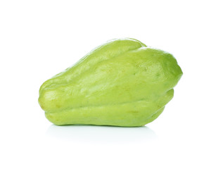 Chayote on white background
