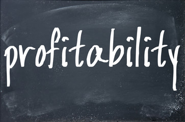 Fototapeta premium profitability word write on blackboard