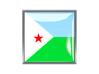 Square icon with flag of djibouti
