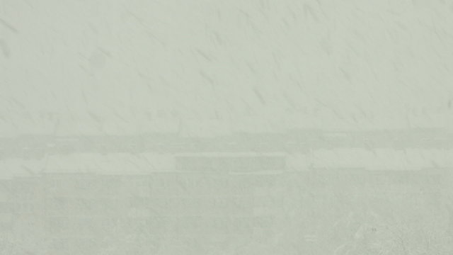 Abstract shot of snowstorm in the city