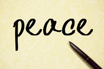 peace word write on paper