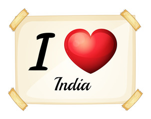 I love India