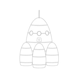 Coloring book: Cartoon rocket