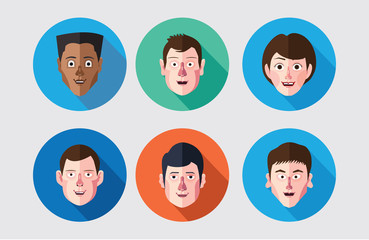 set of expression avatar flat icons