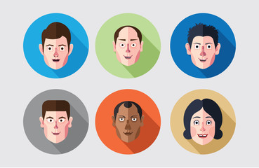 set of expression avatar flat icons