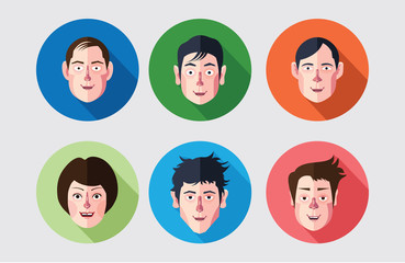 set of expression avatar flat icons