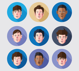 set of expression avatar flat icons