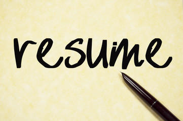 resume word write on paper