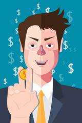 Flat character of finance businessman concept illustrations
