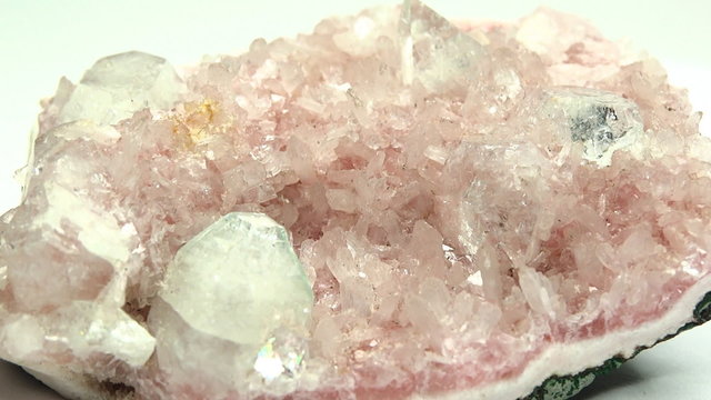 Apophyllite semigem geode crystals geological mineral isolated