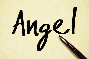 angel word write on paper