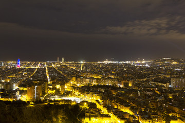 Fototapeta na wymiar Barcelona skyline at night