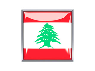Square icon with flag of lebanon