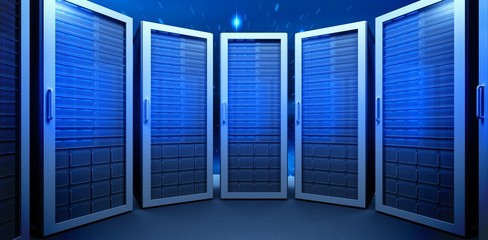 Composite image of server room