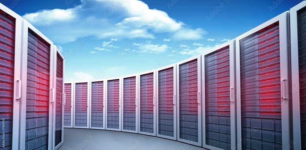 Aufkleber composite image of server towers