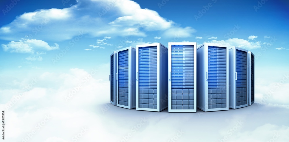 Aufkleber composite image of server towers