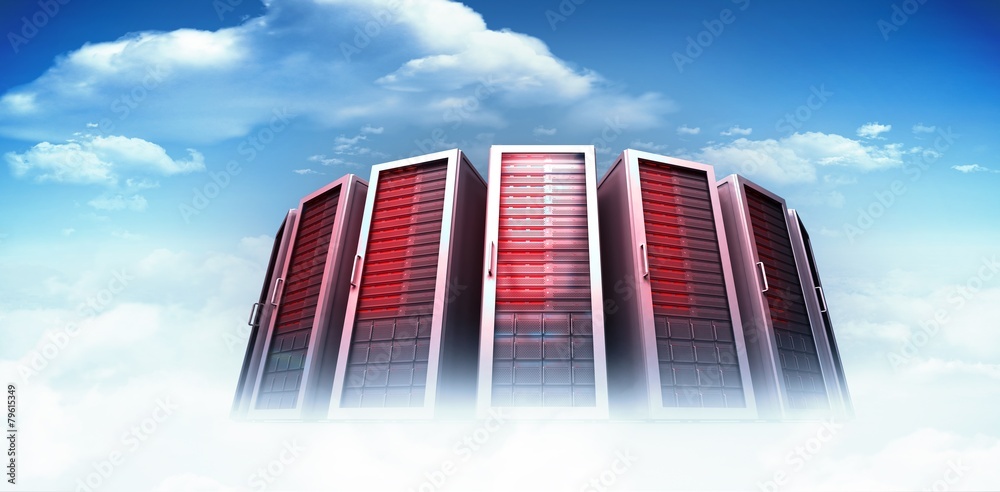 Aufkleber composite image of server towers