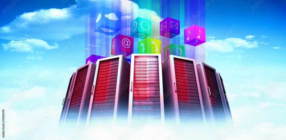 Poster Composite image of app cubes