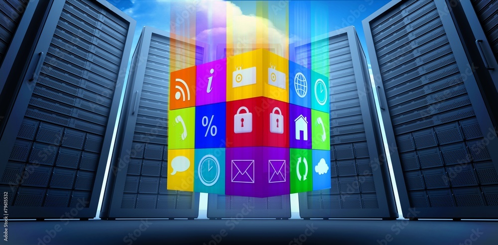 Poster Composite image of app cube