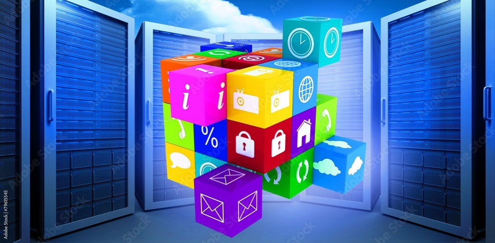 Poster Composite image of app cube