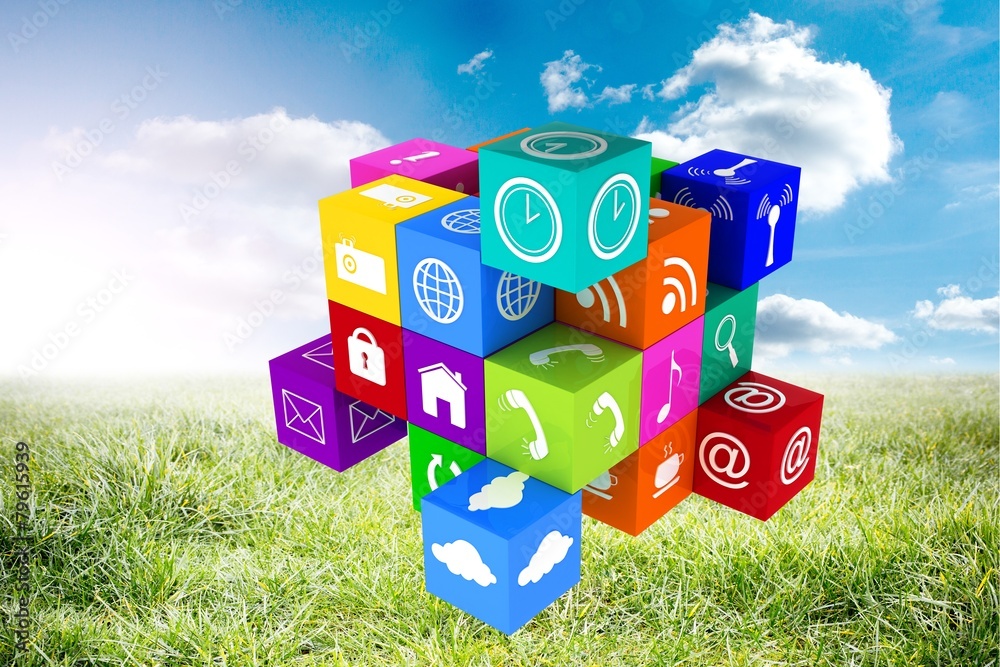 Poster Composite image of app cube