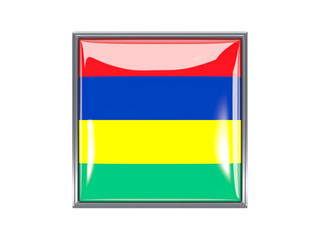 Square icon with flag of mauritius