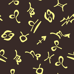 Seamless background with zodiac signs