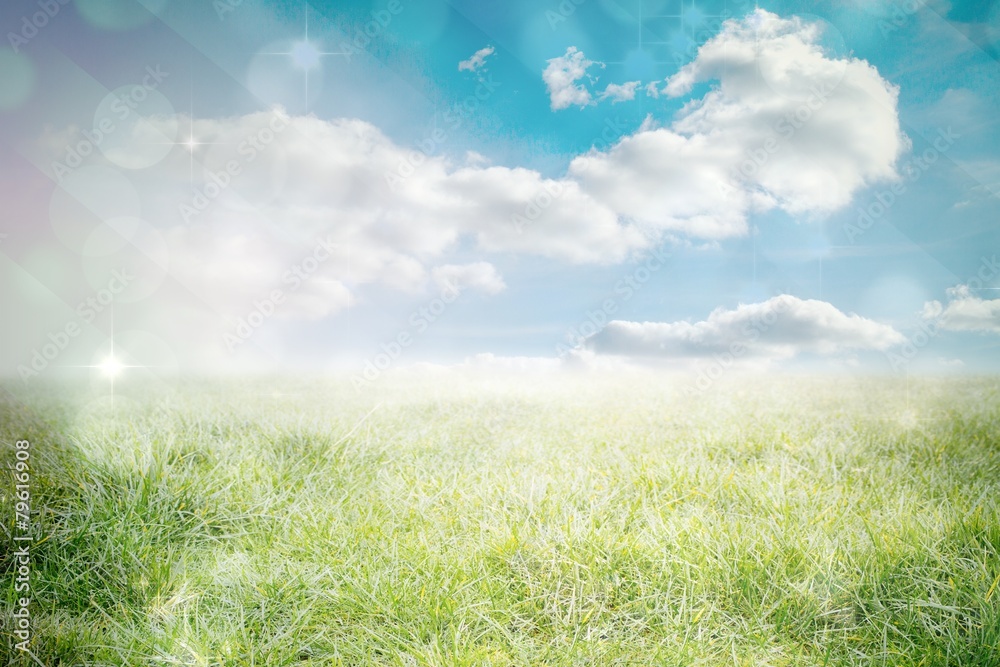 Aufkleber composite image of light design shimmering on green