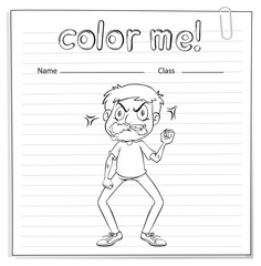 Coloring worksheet with a man