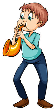 Man playing with the trumpet