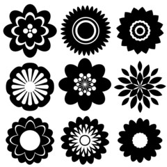 Set of floral templates