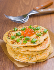 Pancakes with caviar