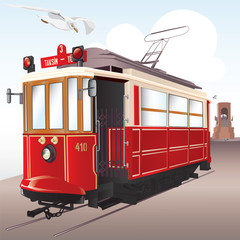 Obraz premium Traditional Beyoglu Tram, Istanbul, Turkey